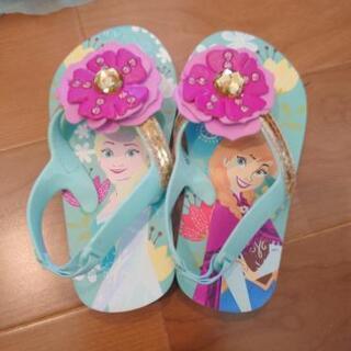 アナと雪の女王　水着(120)とサンダル(7/8)のセットの画像