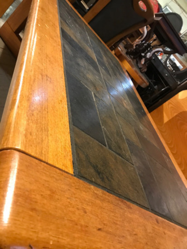 JF01772 タイル石材の座卓ローテーブル