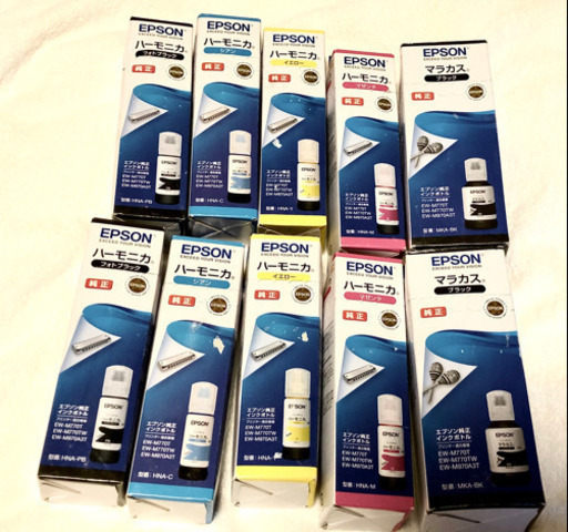 EPSON 純正インクボトル　ハーモニカ　マラカス　各2本ずつ