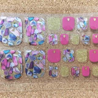フットネイル シール 足用 ペディキュア ピンク ゴールド キラキラ ３の画像