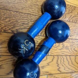 金属ダンベル5kg×2個