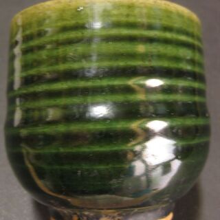 ひろ釜　藤井敬之・作　緑釉徳利×1・緑釉湯呑み×3　新品未使用の画像