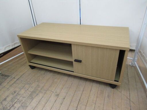 J2287/テレビ台/TV台/テレビボード/TVボード/キャスター付き/スライド扉/中古品/