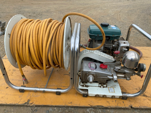 丸山MS253動力噴霧機セット　シバウラ電子エンジン3.4馬力GEF13REセット動噴 ノズル付き
