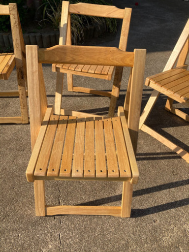 値下げしました‼︎木の椅子　4脚　未使用