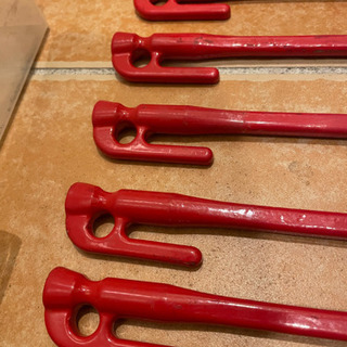 エリッゼステーク 最強28cm レッド粉体塗装 8本セット 日本製ペグ