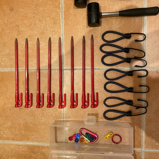 エリッゼステーク 最強28cm レッド粉体塗装 8本セット 日本製ペグの画像