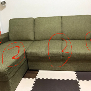 3人掛けカウチソファーベッドの画像
