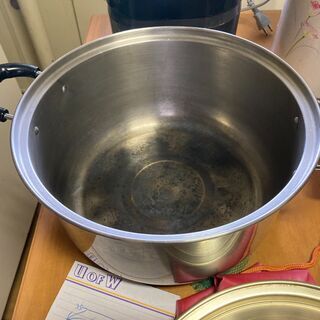スチール大鍋【無料】※染め物などにいかがでしょう？