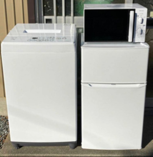 ⭐️在庫多⭐️2019年製⭐︎ほぼ未使用品美品⭐️白物家電3点セット！2ドア冷蔵庫 4.2kg洗濯機 電子レンジ