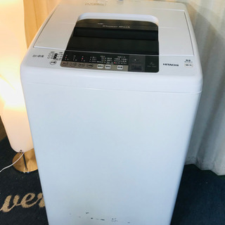 ７キロ?全自動洗濯機?HITACHI✨白い約束?ホワイト?清掃済?