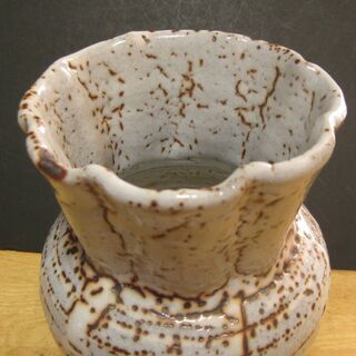 ひろ窯　藤井敬之・作　白釉志野焼花入　新品未使用の画像