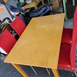 大売り出し　4人掛けダイニングテーブル椅子4脚付き