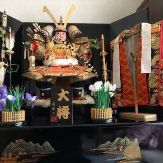 記念写真撮影に最適！　陣羽織付き五月大将人形　愛峰作の画像