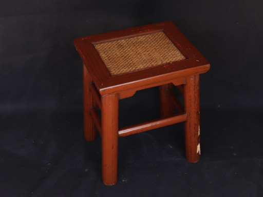 アンティーク家具　網代細工花台　煎茶台　多様レトロ