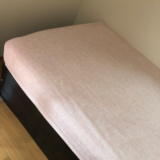 ダブルベッド 木製 マットレス付き