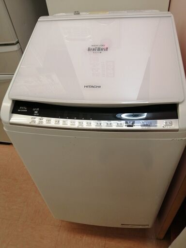 【モノマニア四日市】【引き取り限定】2017年製　洗濯乾燥機　日立　BW-DV80B　USED