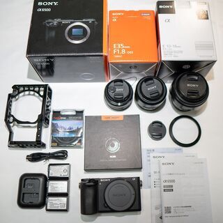 5/15まで【バラ売り可】 sony ミラーレス一眼カラメ α6500セット (SEL1018+SEL35F18+SELP1650+おまけ)