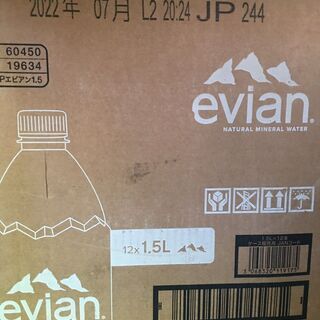 1,880円◎evian エビアン　1.5㍑×12本　外箱のダメ...