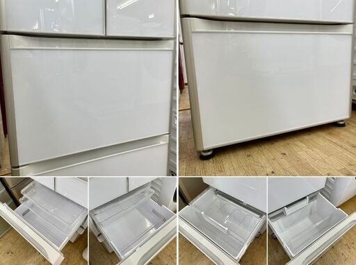 超美品【 HITACHI 】日立 401L 5ドア冷凍冷蔵庫 クリスタルガラスドア 真空チルドルーム うるおい野菜室 自動製氷機付き R-S4000H