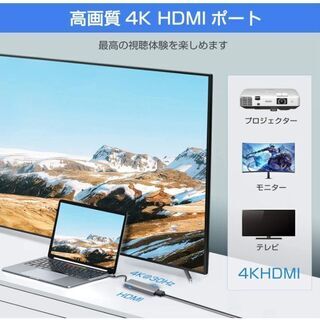 USB C ハブ 6in1 USB Type C ハブ 4K HDMI出力 PD 充電対応 USB3.0 ハブ SD/Micro SD カードリーダー MacBook/MacBook Pro/Air/ChromeBook等対応の画像