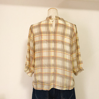【定価 5,390 円】☆新品☆レイカズン 難あり プチハイチェックシフォンブラウスの画像