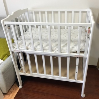 ベビーベッド Wオープン腰楽ハイミニベッド