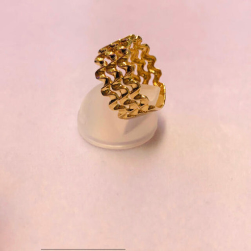 【中古品】K18 デザインリング 11号 3.5g［44］