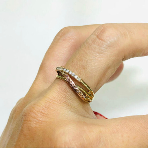 (中古品) K10 ダイヤモンドリング 11号 0.1ct [64]