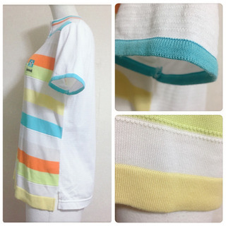 ꒰Munsingwear꒱虹色 レインボー マルチカラーハーフジップ カットソーの画像