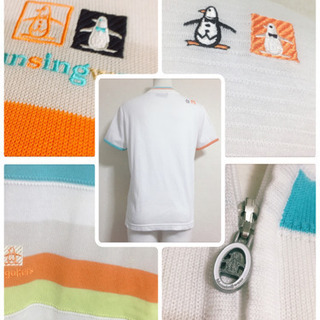 ꒰Munsingwear꒱虹色 レインボー マルチカラーハーフジップ カットソーの画像