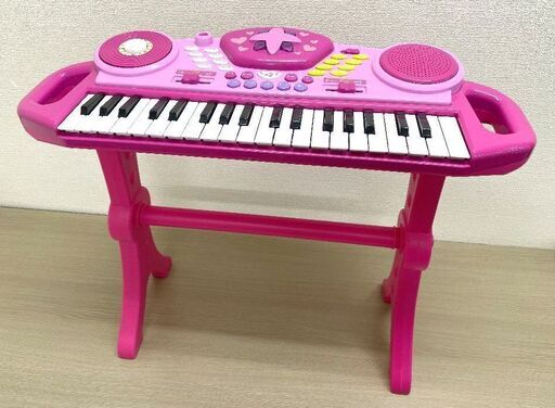 JM10882)子供用ピアノ 1個 《デモ、ろくおん、さいせい、リセットの他、21個の音源を奏でます♪》ピンク ※動作確認済み※ 中古品【取りに来られる方限定】