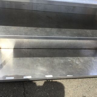 業務用 ステンレス作業台 2段 収納棚 背面目隠し付き 調理台 厨房 飲食店 キッチン　の画像