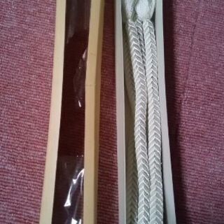 銀と白の帯締め