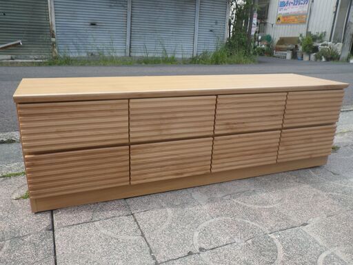 ■配達します。■高級モダンリビングチェスト ローチェスト CISCO 160 LC-2 2段8引出し 天然木アルダー材　オイル仕上げ