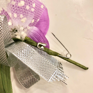 【ネット決済・配送】#11 新品未使用　ハンドメイド　コサージュ　花　フォーマル　ブローチ　蘭　らん　手作りの画像
