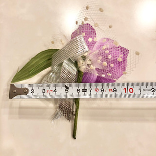 【ネット決済・配送】#11 新品未使用　ハンドメイド　コサージュ　花　フォーマル　ブローチ　蘭　らん　手作りの画像