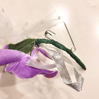 【ネット決済・配送】#12 中古　Used ハンドメイド　手作り　コサージュ　花　フォーマル　ブローチ　蘭　上品　パーティー　衣装 Handmade formal corsage broach flower event rose luxurious costume partyの画像