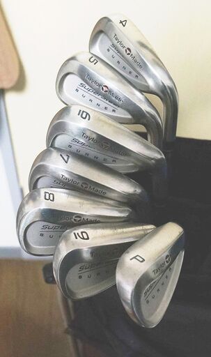【レンタル可】テーラーメード バーナー ス－パースティール 純正スチールシャフト フレックスS ゴルフクラブ アイアンセット 4～9、P 7本セットです。