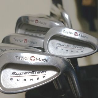【レンタル可】テーラーメード バーナー ス－パースティール 純正スチールシャフト フレックスS ゴルフクラブ アイアンセット 4～9、P 7本セットです。の画像