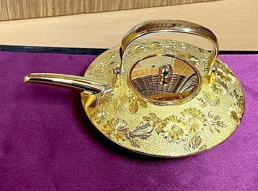 レア 天皇陛下御即位五十年 昭和元号五十年記念 黄金菊花ひさげ揃 長寿 24KGP 記念盃 金杯 純金鍍金 金メッキ ☆ PayPay