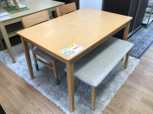 【リサイクルサービス八光　田上店　配達・設置OK】ニトリ　ダイニングテーブル4点セット(ビークSP　LBR)