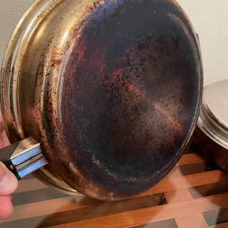 【おまけ付】ステンレスフライパン大中２個セット：amwey アムウェイクイーンクック　18-8ステンレスフライ返し付  の画像