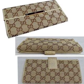 本物★GUCCI グッチ 長財布 Wホック GG柄 キャンバス ベージュ レディース 箱付き 女性用 ブランド品 ☆ PayPay(ペイペイ)決済可能 ☆ 札幌市 豊平区 平岸の画像