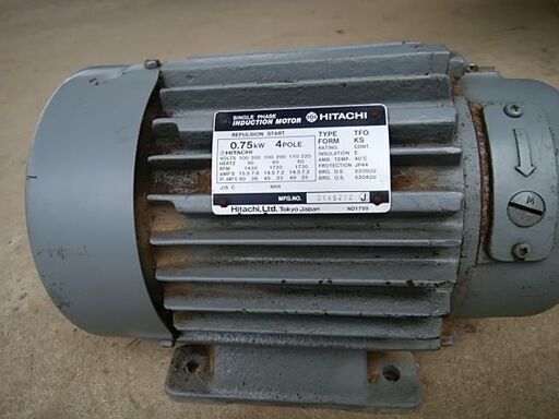 日立モーター単相100V　0.75ｋｗ（中古）9000円