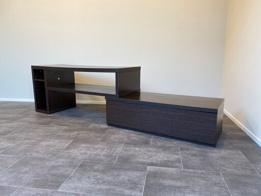 テレビボード 茶 スライド式 テレビ台 リビング家具 中古品