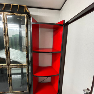アンティーク家具　棚　赤
