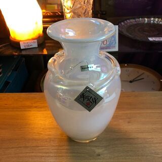 ☆中古 激安! 　カメイガラス　花器　手作り　ガラス工芸　薩摩切...