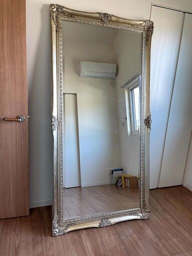 〔180×90cm〕アンティーク調のミラー、1000円＋送料でいかがですか？