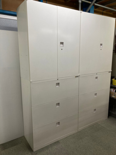 オカムラ 両開き3段ラテラル書庫 上下セット 中古